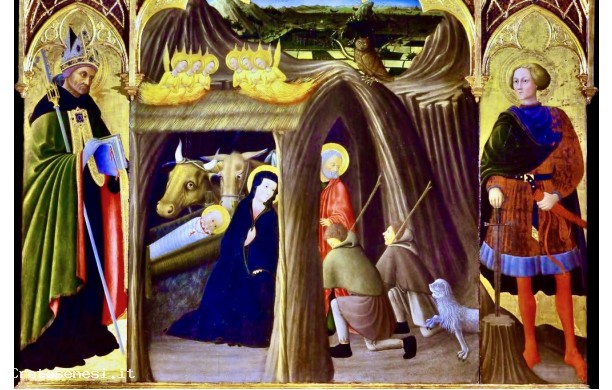 Adorazione dei pastori fra i Santi Galgano e Agostino