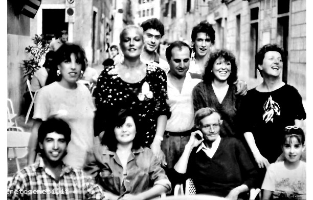 1986? - Gruppo di amici bottegai in Corso Matteotti
