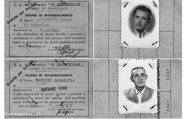 1952-1960 La corriera dei cavatori - Arrigucci Mauro e Massini Quintilio