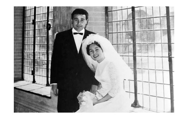 1963, 15 Aprile - Rivo e Giuliana, sposi a Monte Oliveto Maggiore