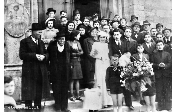 1938, 28 Febbraio - Herv Pagliantini e Maria Turillazzi, all'uscita della Collegiata