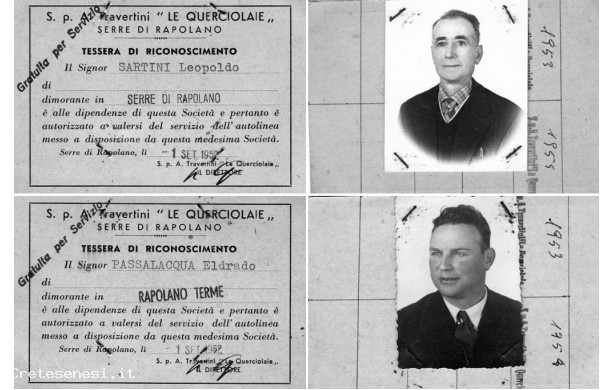 1952-1960 La corriera dei cavatori - Sartini Leopoldo e Passalacqua Eldraro