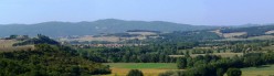 Panoramica in lontananza su Buonconvento